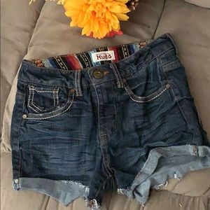 Mudd dark denim short frayed shorts